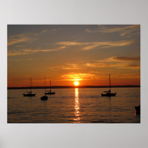 Poster Coucher de soleil sur l'île Lummi