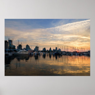 Poster Coucher de soleil sur Vancouver Skyline