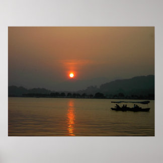 Poster Coucher de soleil sur West Lake