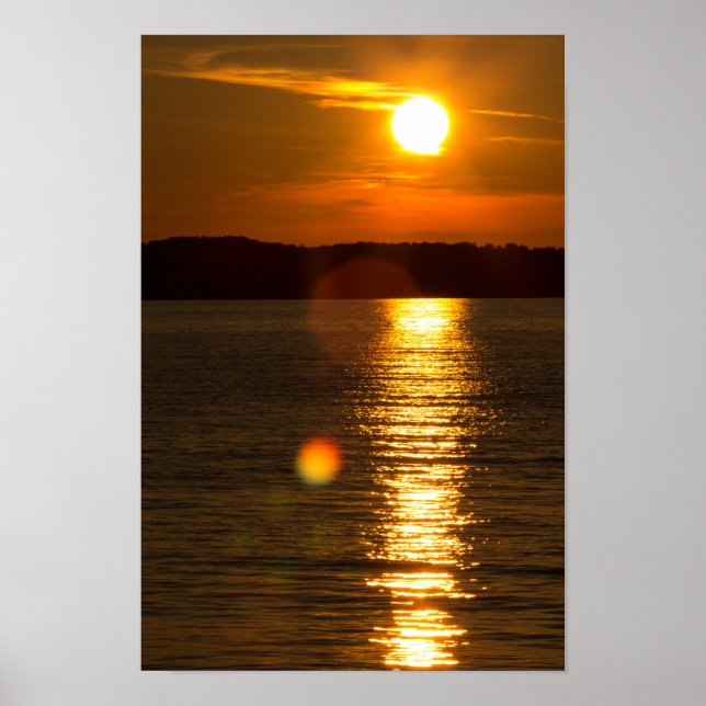 Poster Coucher de soleil, Traverse Bay, Michigan (Devant)