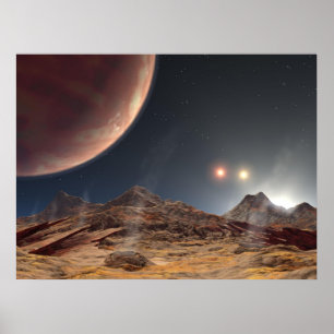 Poster Coucher de soleil triple