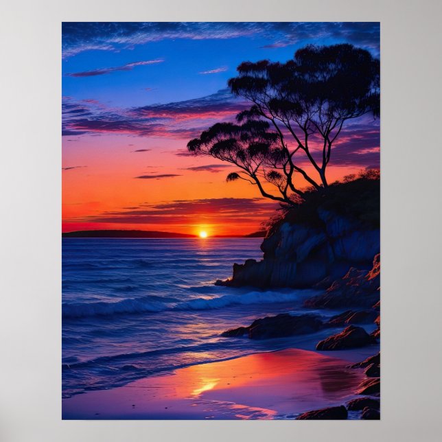 Poster Coucher de soleil tropical (Devant)