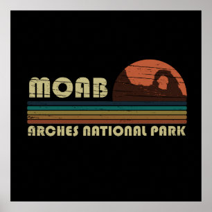 Poster Coucher de soleil vintage Moab Utah - Parc nationa