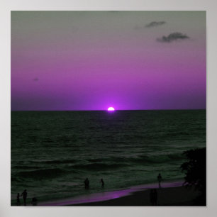 Poster coucher de soleil violet
