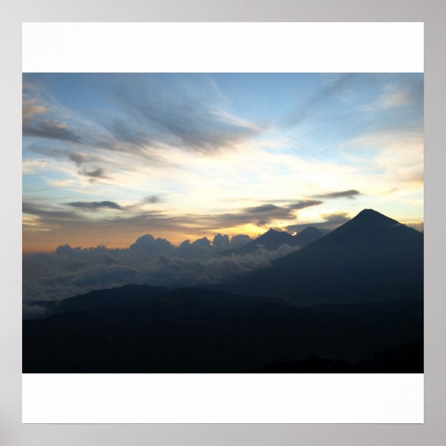 Poster Coucher de soleil volcanique (Devant)
