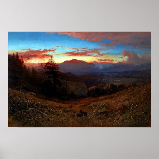 Poster Coucher de soleil William Keith sur le mont Diablo (Devant)
