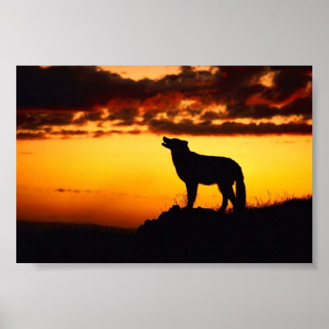 Poster Coucher de soleil Wofl (Devant)