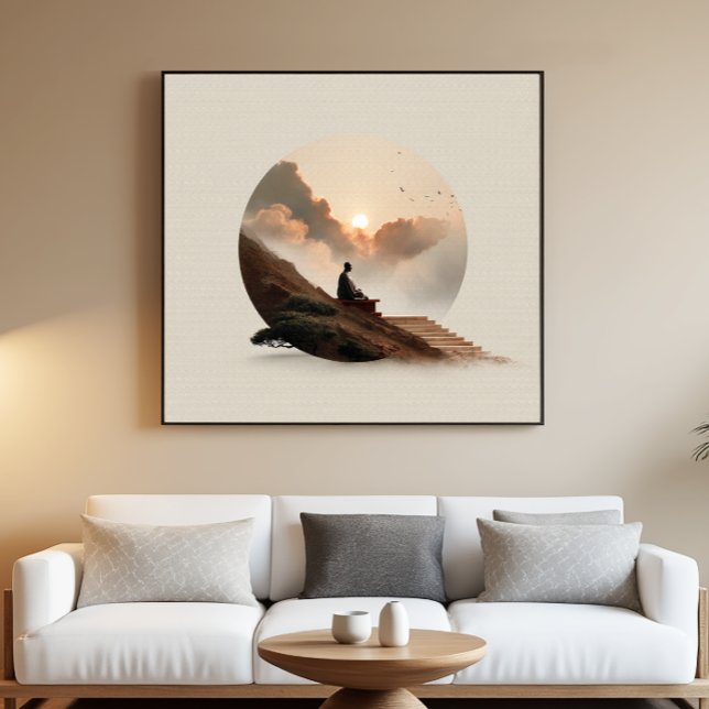 Poster Coucher de soleil Zen Abstrait minimal art mur (Créateur téléchargé)