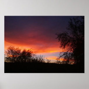 Poster Coucher du soleil 21 x 15 de désert de l'Arizona