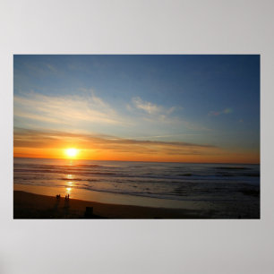 Poster Coucher du soleil au-dessus de l'océan pacifique
