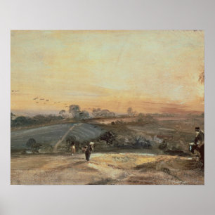 Poster Coucher du soleil automnal de John Constable