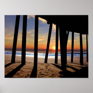 Poster coucher du soleil de la jetée de pismo