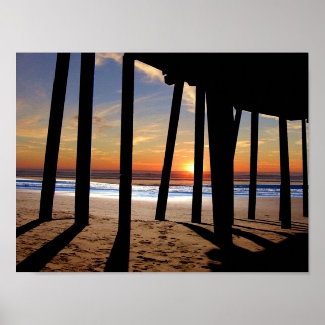 Poster coucher du soleil de la jetée de pismo (Devant)
