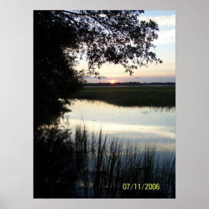 Poster Coucher du soleil d'île de canne
