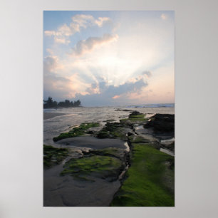 Poster Coucher du soleil du nord de rivage