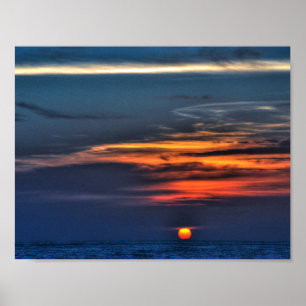 Poster Coucher du soleil en plage de St Petersburg, la