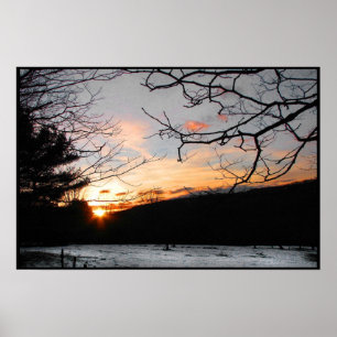 Poster Coucher du soleil et champ de Milou