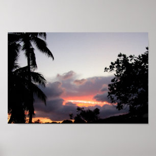 Poster Coucher du soleil hawaïen