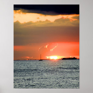 Poster Coucher du soleil hawaïen