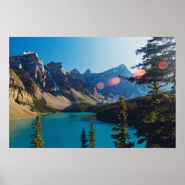 Poster Coucher du soleil | Moraine Lake, Canada (Devant)