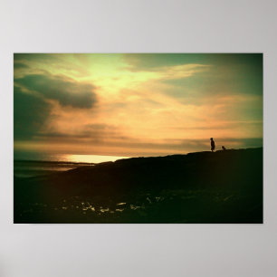 Poster Coucher du soleil par la mer
