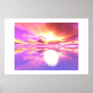 Poster Coucher du soleil rougeoyant II