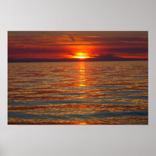 Poster Coucher du soleil sur le lac Michigan 4