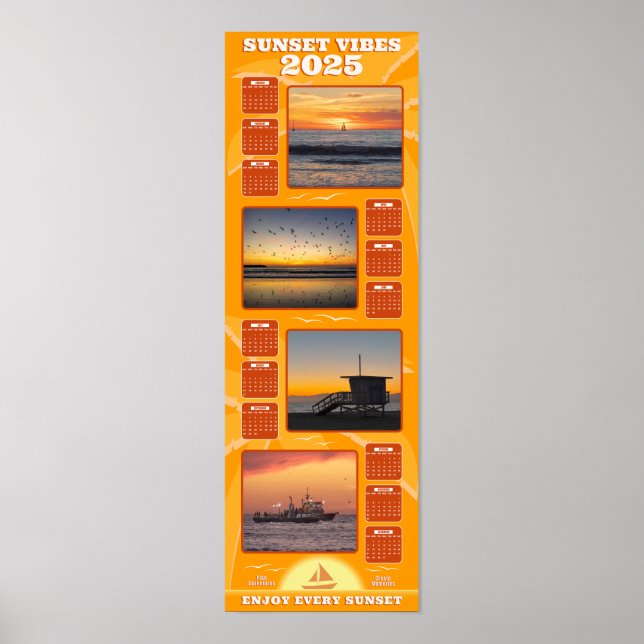 Poster Couchers de soleil 2025 et ambiance de plage (Devant)