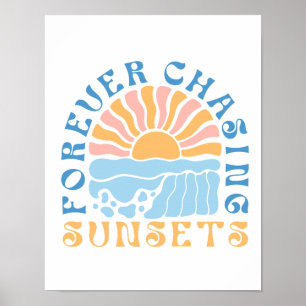 Poster "Couchers de soleil pour toujours" Amoureux de la