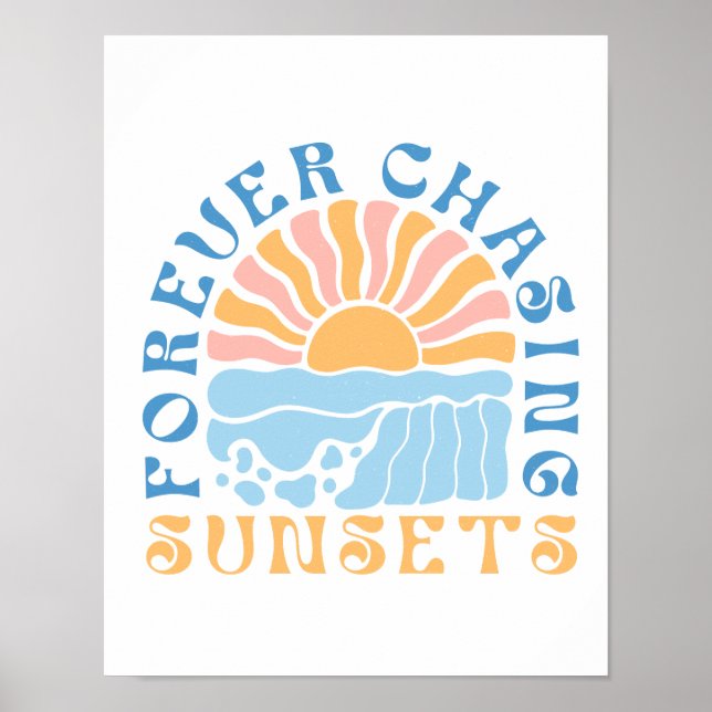 Poster "Couchers de soleil pour toujours" Amoureux de la  (Devant)