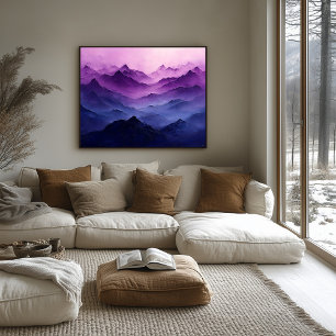 Poster Couches de la Montagne Violette – Paysage Violet A