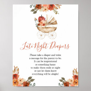 Poster Couches de nuit pour bébé Poussette Citrouille Bab
