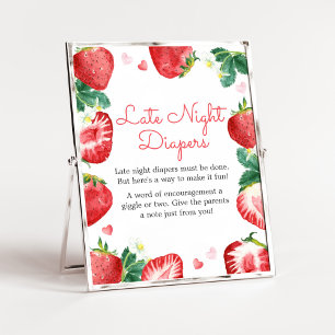 Poster Couches de nuit sucrées à la fraise