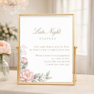 Poster Couches pour bébé Simple In Bloom Baby Shower Late