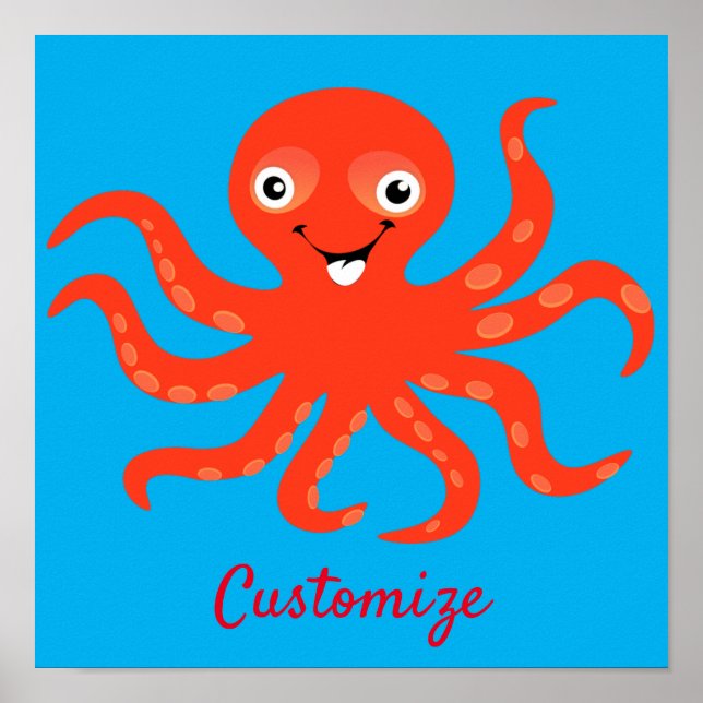 Poster Coucou rouge souriant Octopus Thunder_Cove (Devant)