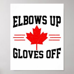 Poster Coudes relevés gants éteints drapeau du Canada hoc