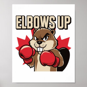 Poster Coudes vers le haut Boxe de castor Fier Cana fort