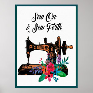 Poster Coudre sur et coudre pour devis Seamstress Tailler