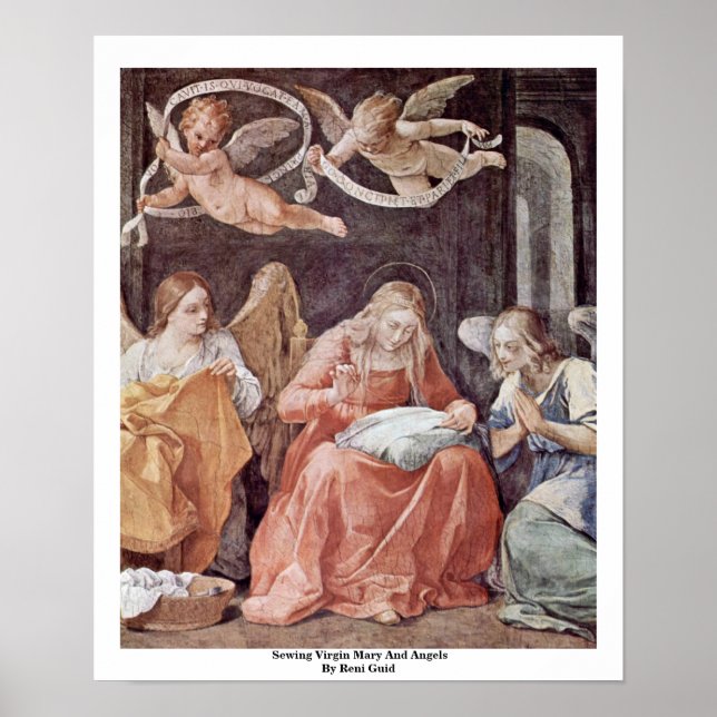 Poster Coudre Vierge Marie Et Anges Par Reni Guido (Devant)