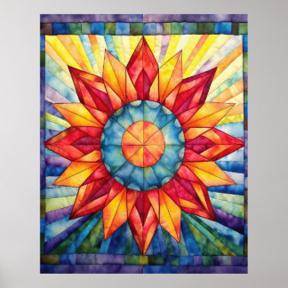 Poster Couette de médaillon Sunburst