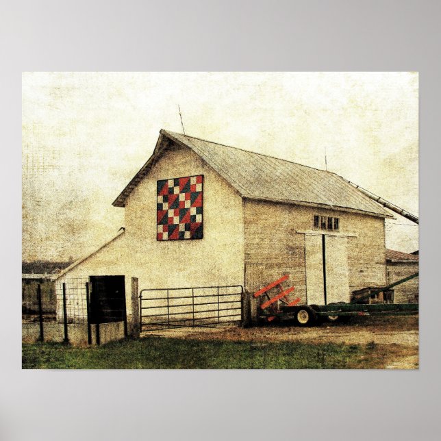 Poster Couette rouge, blanche et bleue (Devant)