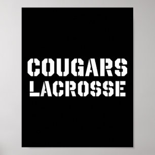 Poster Cougars Lacrosse Vintage Clic Lax Mascot Team Gear