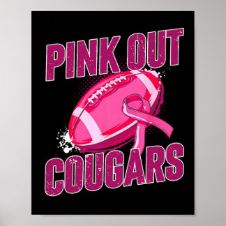 Poster Cougars Pink Out Footbyll S'attaquer au cancer du 
