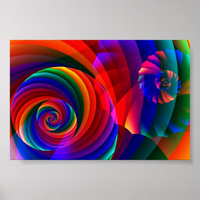 Poster Couleur 7 Cool Art moderne Abstrait fractal (Devant)