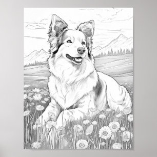 Poster Couleur adulte de chien réaliste