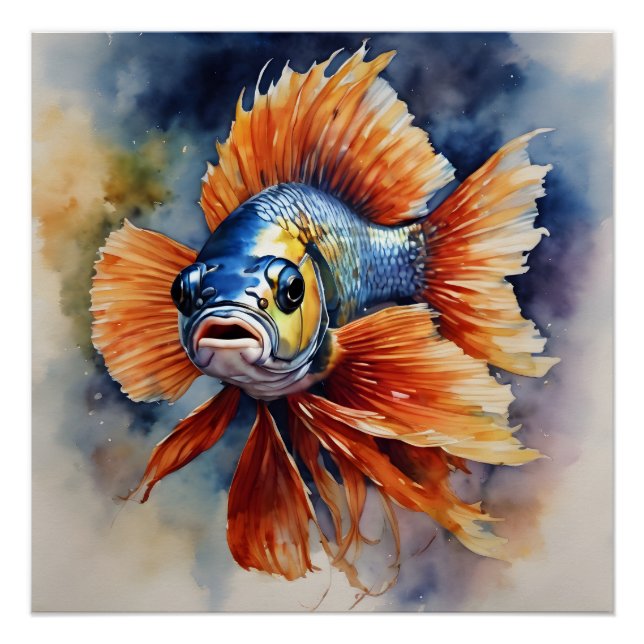 Poster couleur Betta Fish no 2 Glossy Poster (Devant)