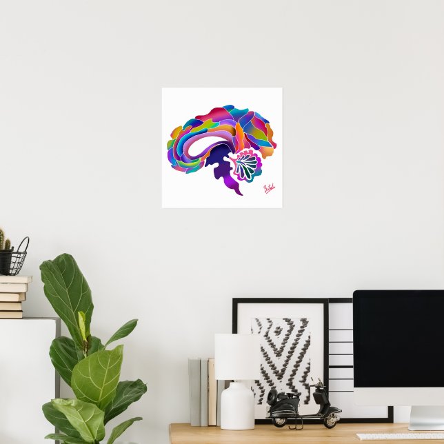 Poster Couleur Blend Cerveau 2 (Bureau à domicile)
