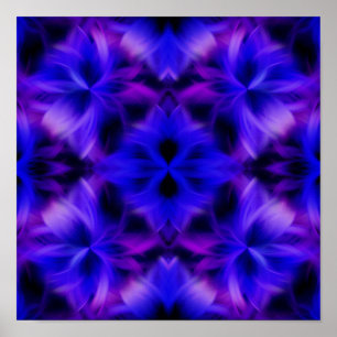 Poster Couleur Bleu Bleu Clair Violet Fils Abstraits