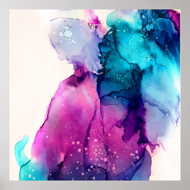 Poster couleur bleu pourpre (Devant)