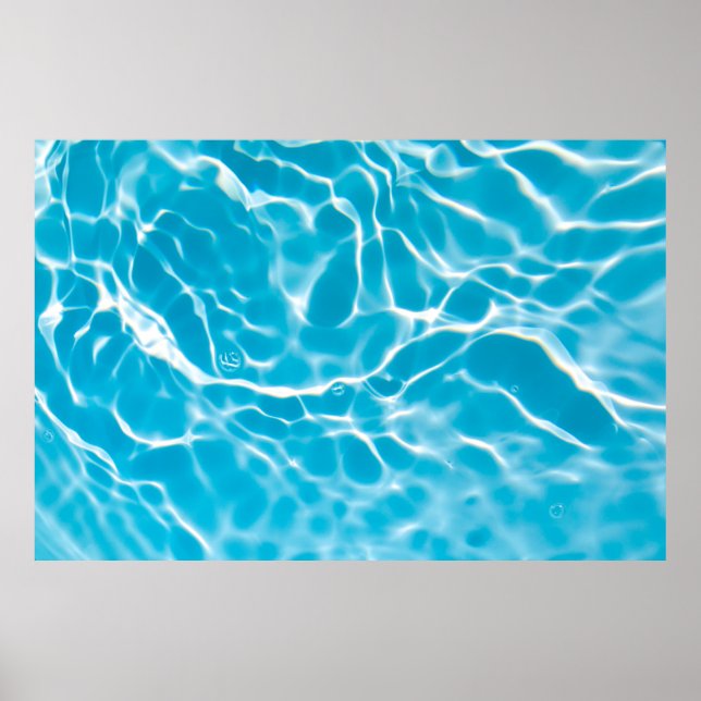 Poster Couleur bleue claire texture de surface d'eau calm (Devant)